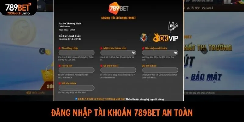 Đăng nhập tài khoản 789bet an toàn